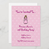 Princess Party Invitation Kaart (Voorkant / Achterkant)