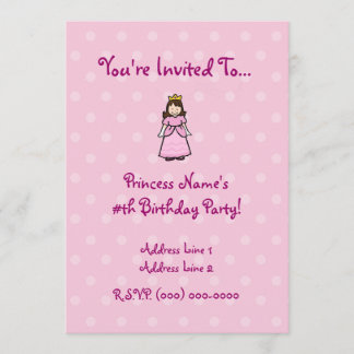 Princess Party Invitation Kaart