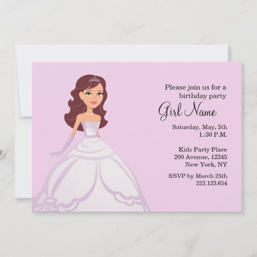Princess Party Invitation Kaart (Voorkant)