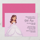 Princess Party Invitation Kaart (Voorkant / Achterkant)