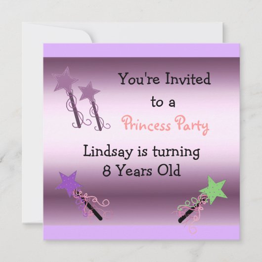 Princess Party Invitation Kaart (Voorkant)