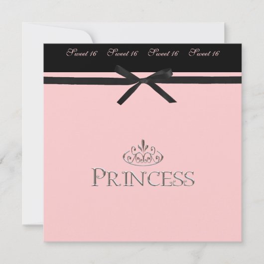 Princess Party Invitation Sweet 16 Kaart (Voorkant)