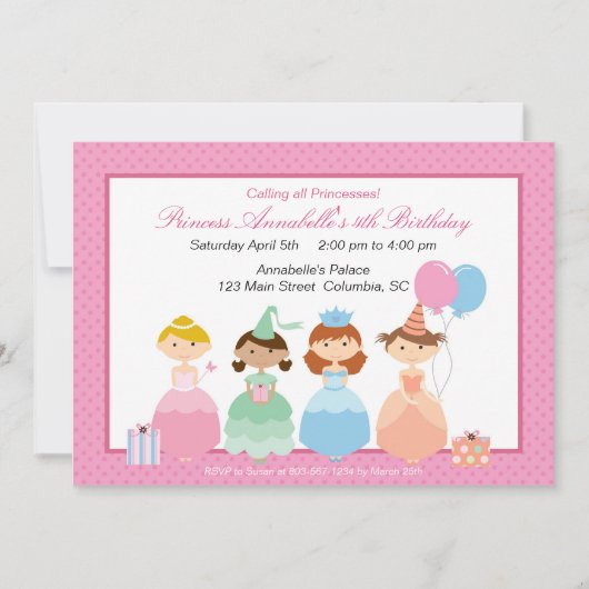 Princess Party Kaart (Voorkant)