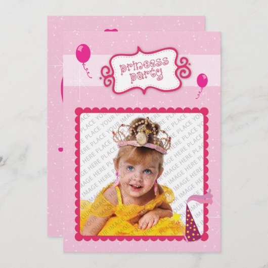 Princess Party Kaart (Voorkant / Achterkant)