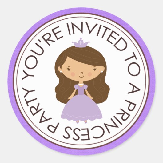 Princess Party Matching Envelope Stickers (Voorkant)