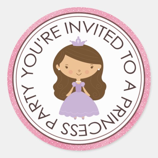Princess Party Matching Envelope Stickers (Voorkant)