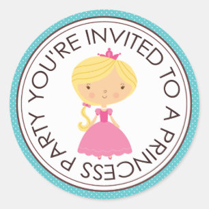 Princess Party Matching Envelope Stickers