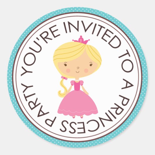 Princess Party Matching Envelope Stickers (Voorkant)