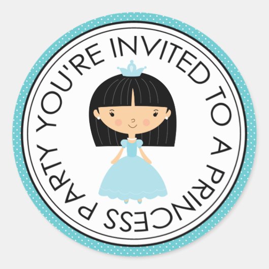 Princess Party Matching Envelope Stickers (Voorkant)