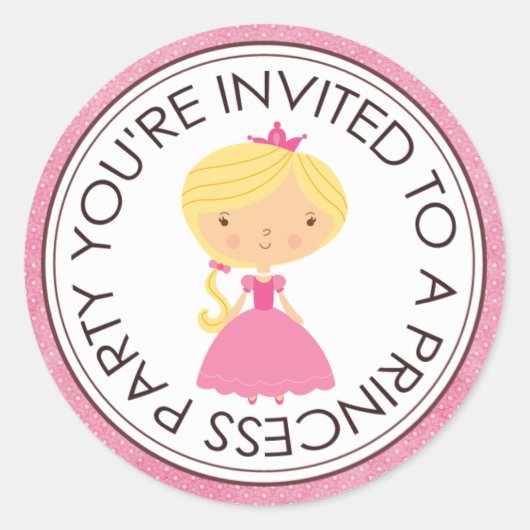 Princess Party Matching Envelope Stickers (Voorkant)