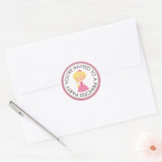 Princess Party Matching Envelope Stickers (Envelop)
