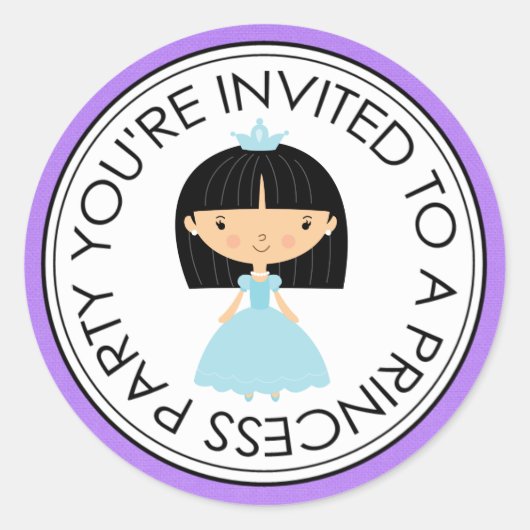 Princess Party Matching Envelope Stickers (Voorkant)