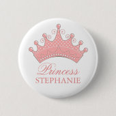 Princess Party Personalized Crown Button (Voorkant)