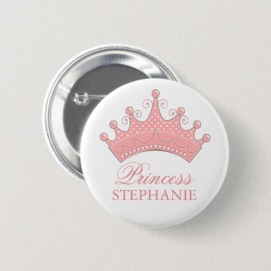 Princess Party Personalized Crown Button (Voorkant /achterkant)