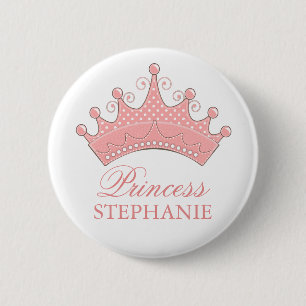 Princess Party Personalized Crown Button