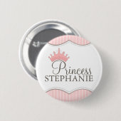 Princess Party Personalized Crown Button (Voorkant /achterkant)