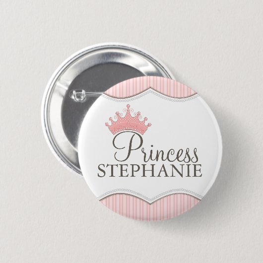 Princess Party Personalized Crown Button (Voorkant /achterkant)