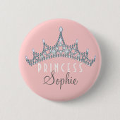 Princess Party Personalized Tiara Button (Voorkant)