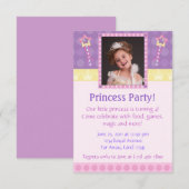 Princess Party Photo Invitation Kaart (Voorkant / Achterkant)