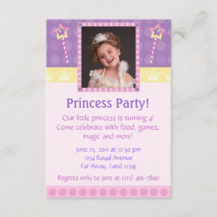 Princess Party Photo Invitation Kaart