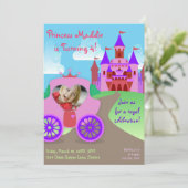 Princess Party Photo Invitations Kaart (Staand voorkant)