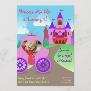 Princess Party Photo Invitations Kaart