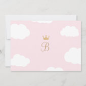 Princess Party Photo Invitations | Roze en goud Kaart (Achterkant)