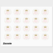 Princess Party Pink Gold Hartelijk dank Ronde Sticker (Vel)