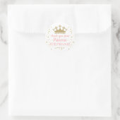 Princess Party Pink Gold Hartelijk dank Ronde Sticker (Tas)