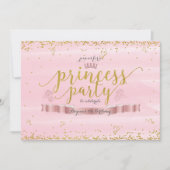 Princess Party Pink & Gold Uitnodigingen voor foto (Voorkant)