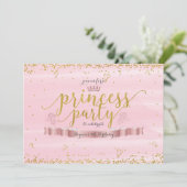 Princess Party Pink & Gold Uitnodigingen voor foto (Staand voorkant)