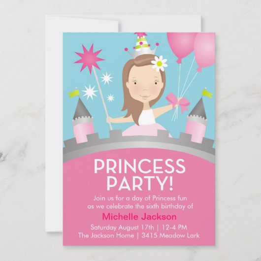 Princess Party-Pink Kaart (Voorkant)