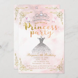 PRINCESS PARTY Roze Sparkle Birthday Party ANY LEE Kaart