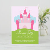 Princess Party | Uitnodiging van de partij Birthda (Staand voorkant)