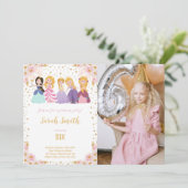  Princess Party-uitnodigingen voor kinderen Kaart (Staand voorkant)