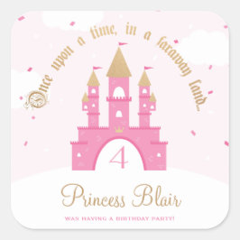 Princess Party Vierkante Sticker