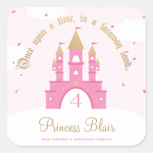 Princess Party Vierkante Sticker