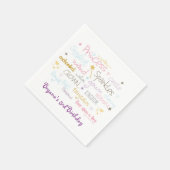 PRINCESS PARTY Words Cute Birthday Napkins Servetten (Hoek)