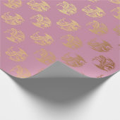 Princess Pastel Pink Rose Gold Dragon Fenix Cadeaupapier (Hoek)