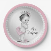 Princess Pearl Baby shower papieren Borden Papieren Bordje (Voorkant)