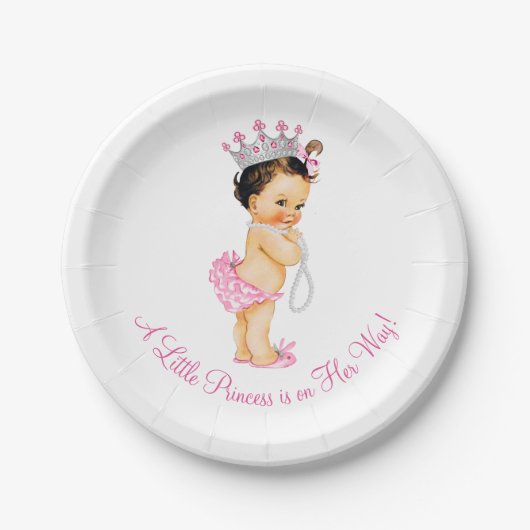 Princess Pearls-Baby shower Papieren Bordje (Voorkant)