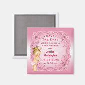 Princess Pearls Baby shower Save the Date Magneet (Voorkant / Achterkant)