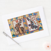 PRINCESS PENTHESILEA EN BLAUWE KNIGHT OP HORSEBACK RECHTHOEKIGE STICKER (Envelop)