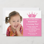 Princess Photo Birthday Invitation Kaart (Voorkant)