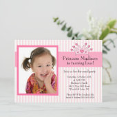 Princess Photo Birthday Invitation Kaart (Staand voorkant)
