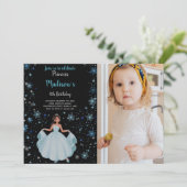 Princess Photo Birthday-uitnodigingen Kaart (Staand voorkant)