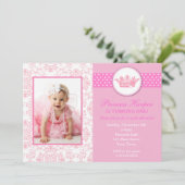 Princess Photo Birthday-uitnodigingen Kaart (Staand voorkant)