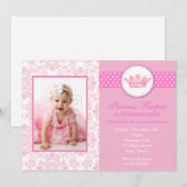 Princess Photo Birthday-uitnodigingen Kaart (Voorkant / Achterkant)