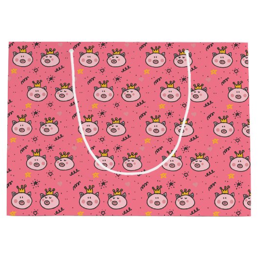 Princess Pig Pattern Groot Cadeauzakje (Voorkant)