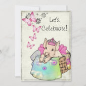 Princess Piggy in a Blanket Invitation Kaart (Voorkant)